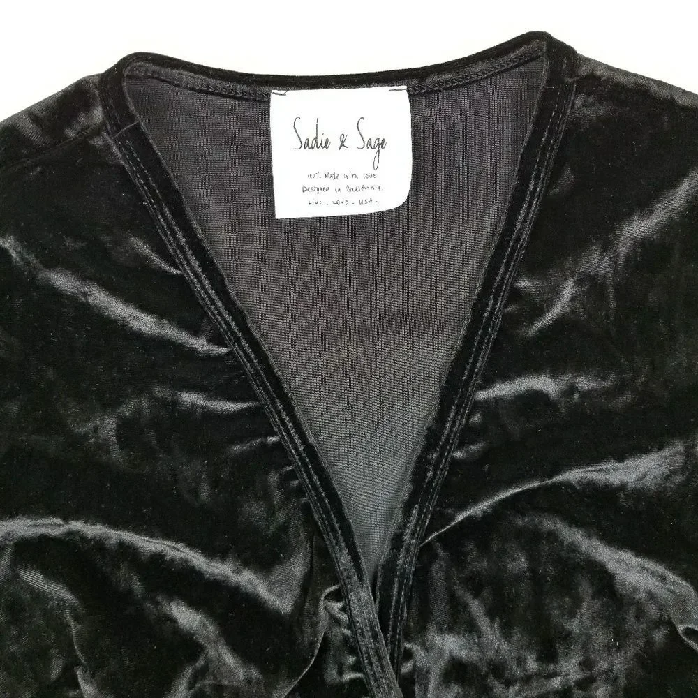 Sadie and Sage Crushed Velvet Velour Bodysuit - Picture 4 of 4